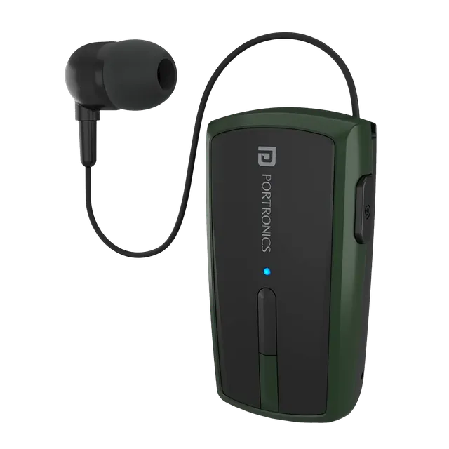 PORTRONICS Harmonics Klip 4 Bluetooth Headset with Mic (Upto 12 Hours Talk Time, In Ear, Green)